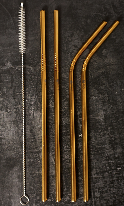GIFT IDEA | Set of 4 signature golden straws